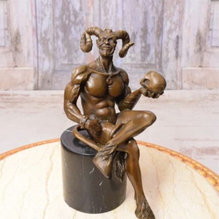 MINOTAUR BRONZE SCULPTURE ON MARBLE BASE