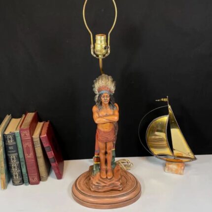 NATIVE AMERICAN CERAMIC FIGURE TABLE LAMP