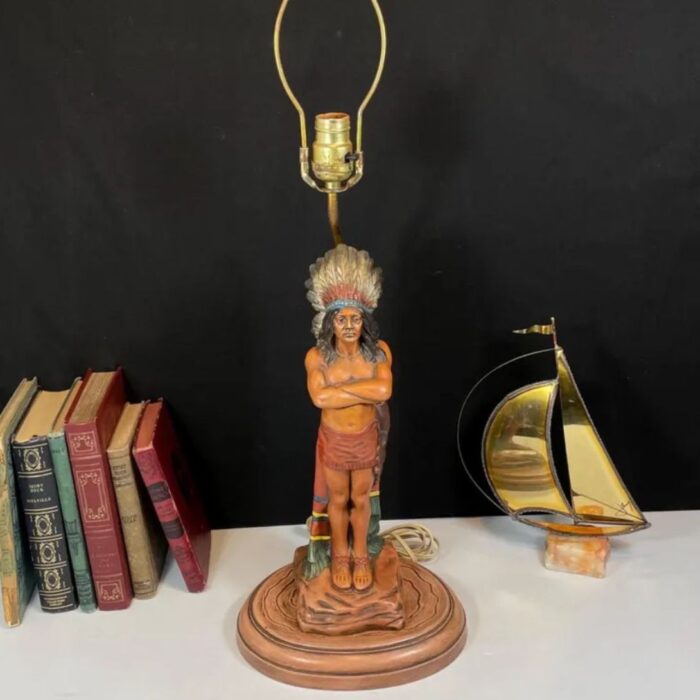 NATIVE AMERICAN CERAMIC FIGURE TABLE LAMP