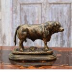 COW BULL CAST IRON SCULPTURE FIGURE