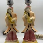PAIR RARE VTG SHAWNEE POTTERY LAMP