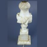 ANTIQUE EARLY 20TH C NEOCLASSICAL HAND CARVED ITALIAN MARBLE TABLE LAMP