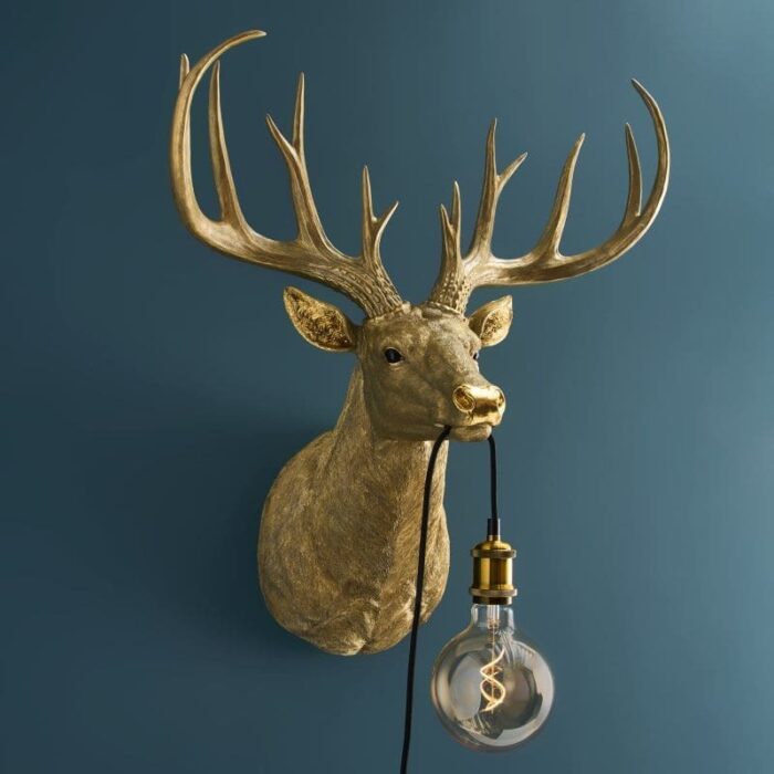 Wall Lamp Stag Harry Gold