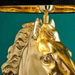 Premium Metal Table Lamp Horse Gold