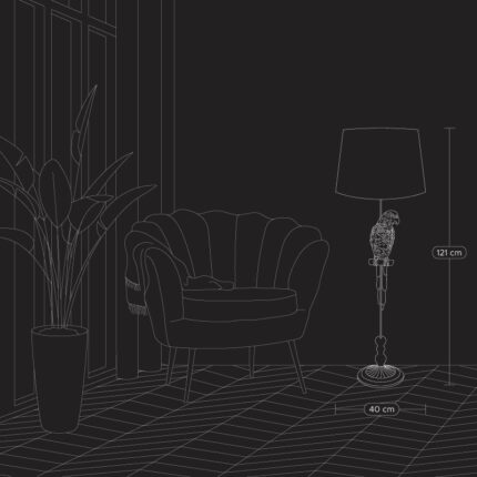 Floor Lamp Parrot Tammy Gold-Turquoise