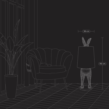 Floor Lamp Rabbit Hiding Silver-Black