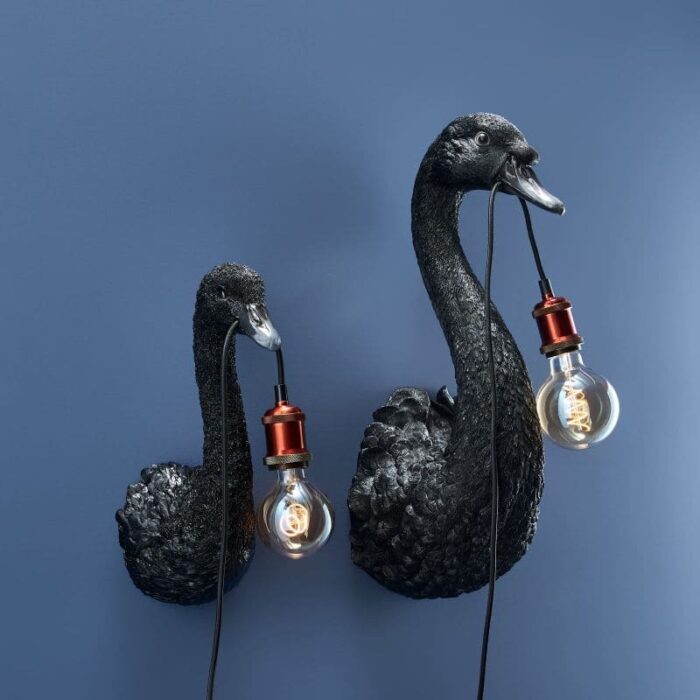 Wall Light Swan Baby Petra Black