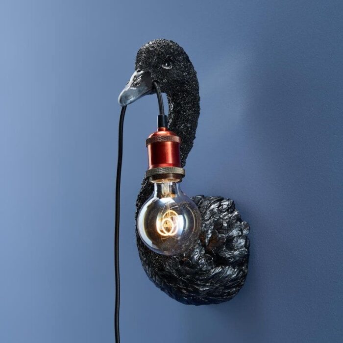 Wall Light Swan Baby Petra Black