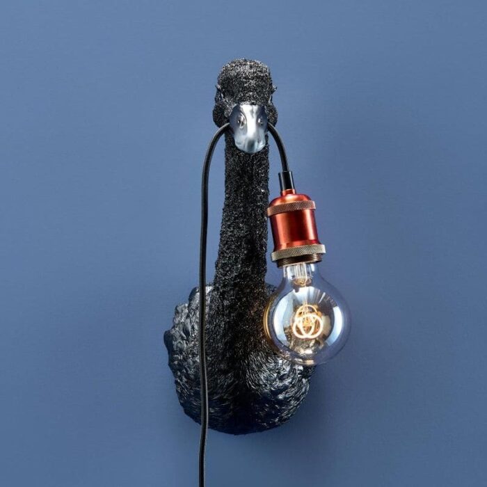 Wall Light Swan Baby Petra Black