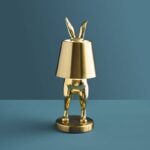 Table Lamp Rabbit Led Hiding Rabbit Glossy Gold