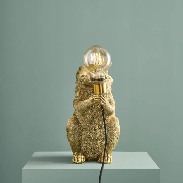 Table Lamp Squirrel Eduard Eichhorn Gold