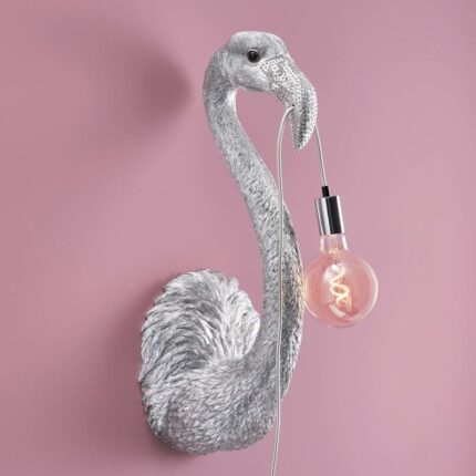 Flamingo Tiffany Wall Lamp Silver