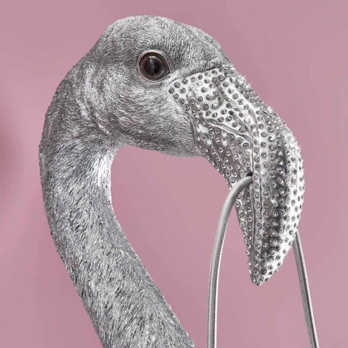 Flamingo Tiffany Wall Lamp Silver
