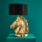 Premium Metal Table Lamp Horse Gold