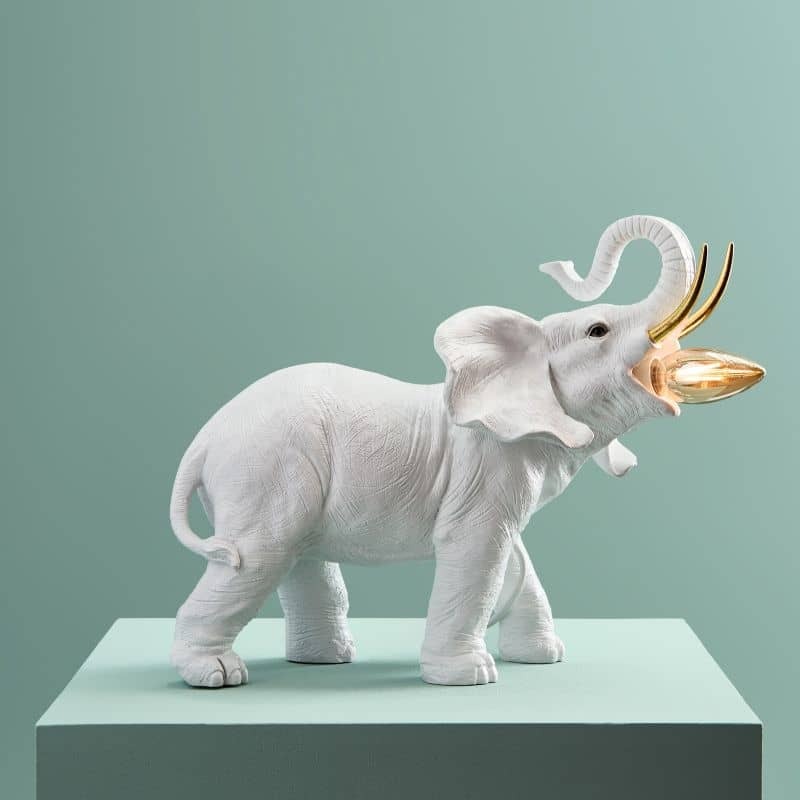 Table Lamp Elephant Dumbo White-Gold