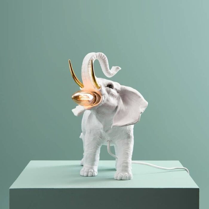 Table Lamp Elephant Dumbo White-Gold
