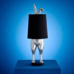 Tischleuchte Hase Hiding Bunny Silver-Black