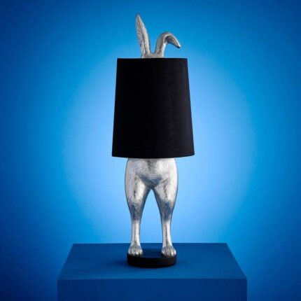 Tischleuchte Hase Hiding Bunny Silver-Black