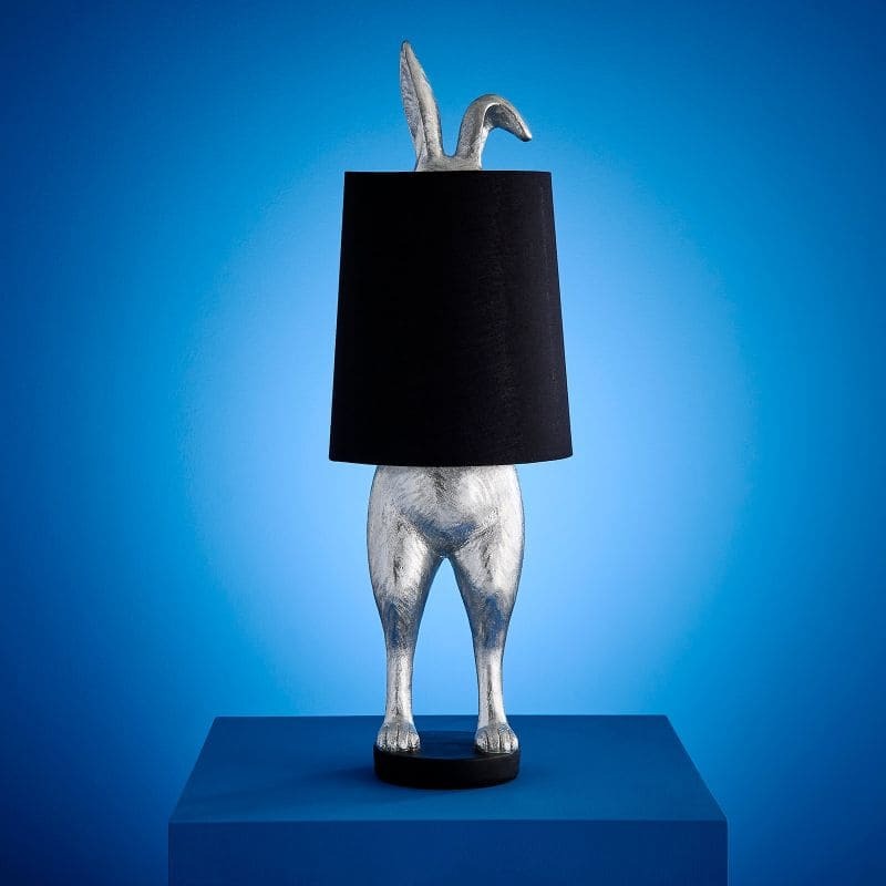 Tischleuchte Hase Hiding Bunny Silver-Black