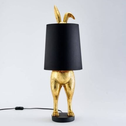 Table Lamp Rabbit Hiding Bunny Gold-Black