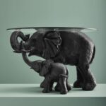 Side Table Elephants Mali and Kisha Black