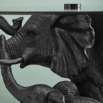 Side Table Elephants Mali and Kisha Black