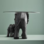 Side Table Elephants Mali and Kisha Black