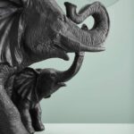 Side Table Elephants Mali and Kisha Black