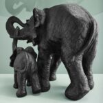 Side Table Elephants Mali and Kisha Black