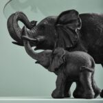 Side Table Elephants Mali and Kisha Black