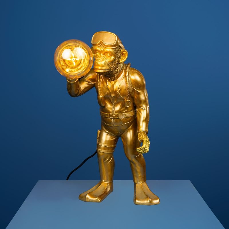 Table Lamp Monkey Diver Dan Gold