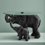 Side Table Elephants Mali and Kisha Black