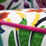 Velvet Armchair with Floral Design Adventure Multicolored