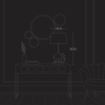 Table Lamp Elephant Elmo Gold-Black