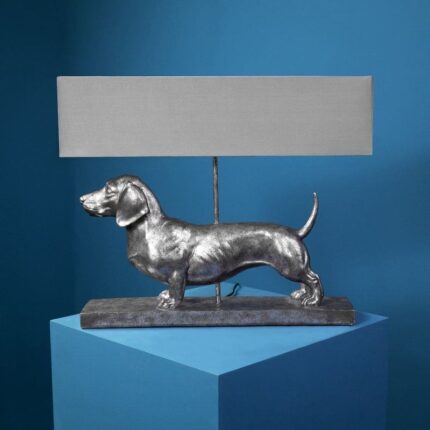 Table Lamp Dog Frank Silver-Grey