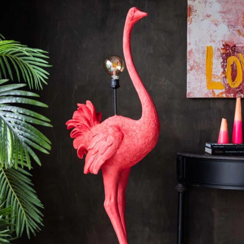 FABULOUS PINK OSTRICH FLOOR LAMP