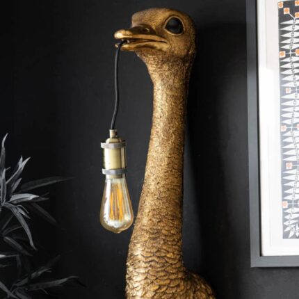 ANTIQUE BRONZE OSTRICH WALL LIGHT