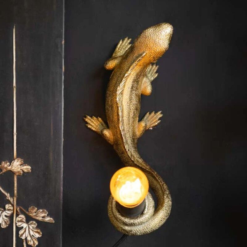 GOLD LIZARD TABLE/WALL LIGHT