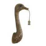 ANTIQUE BRONZE OSTRICH WALL LIGHT