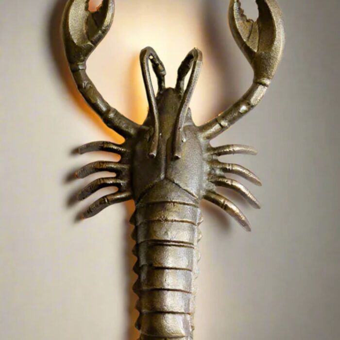 BRASS-EFFECT LOBSTER WALL LIGHT