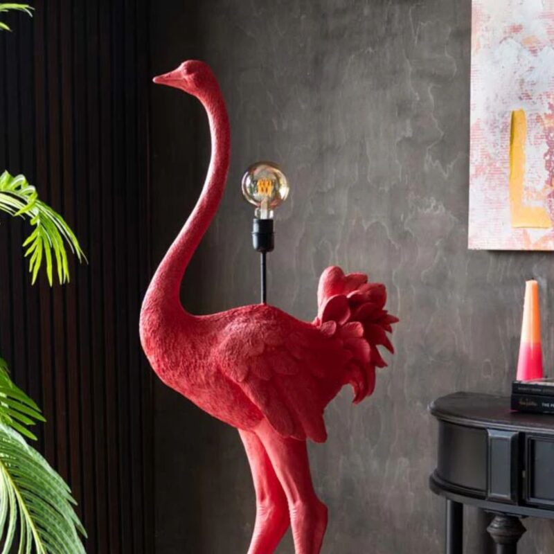 FABULOUS PINK OSTRICH FLOOR LAMP