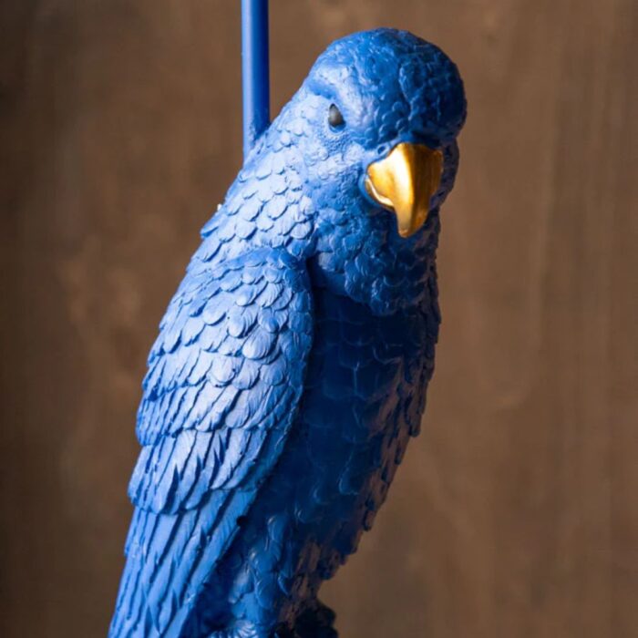 BOLD BLUE PARROT FLOOR LAMP WITH SHADE