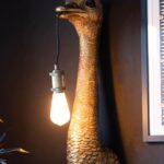 ANTIQUE BRONZE OSTRICH WALL LIGHT
