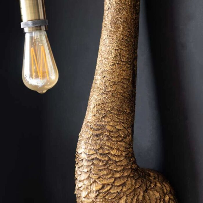 ANTIQUE BRONZE OSTRICH WALL LIGHT