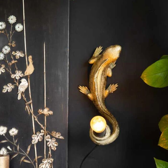 GOLD LIZARD TABLE/WALL LIGHT