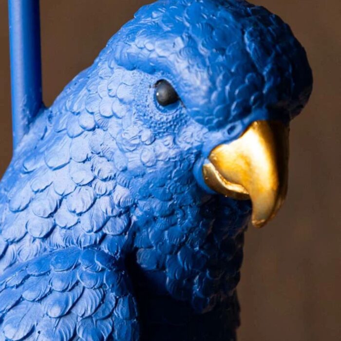 BOLD BLUE PARROT FLOOR LAMP WITH SHADE