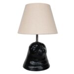 STANLEY THE BLACK SEAL TABLE LAMP WITH LINEN SHADE