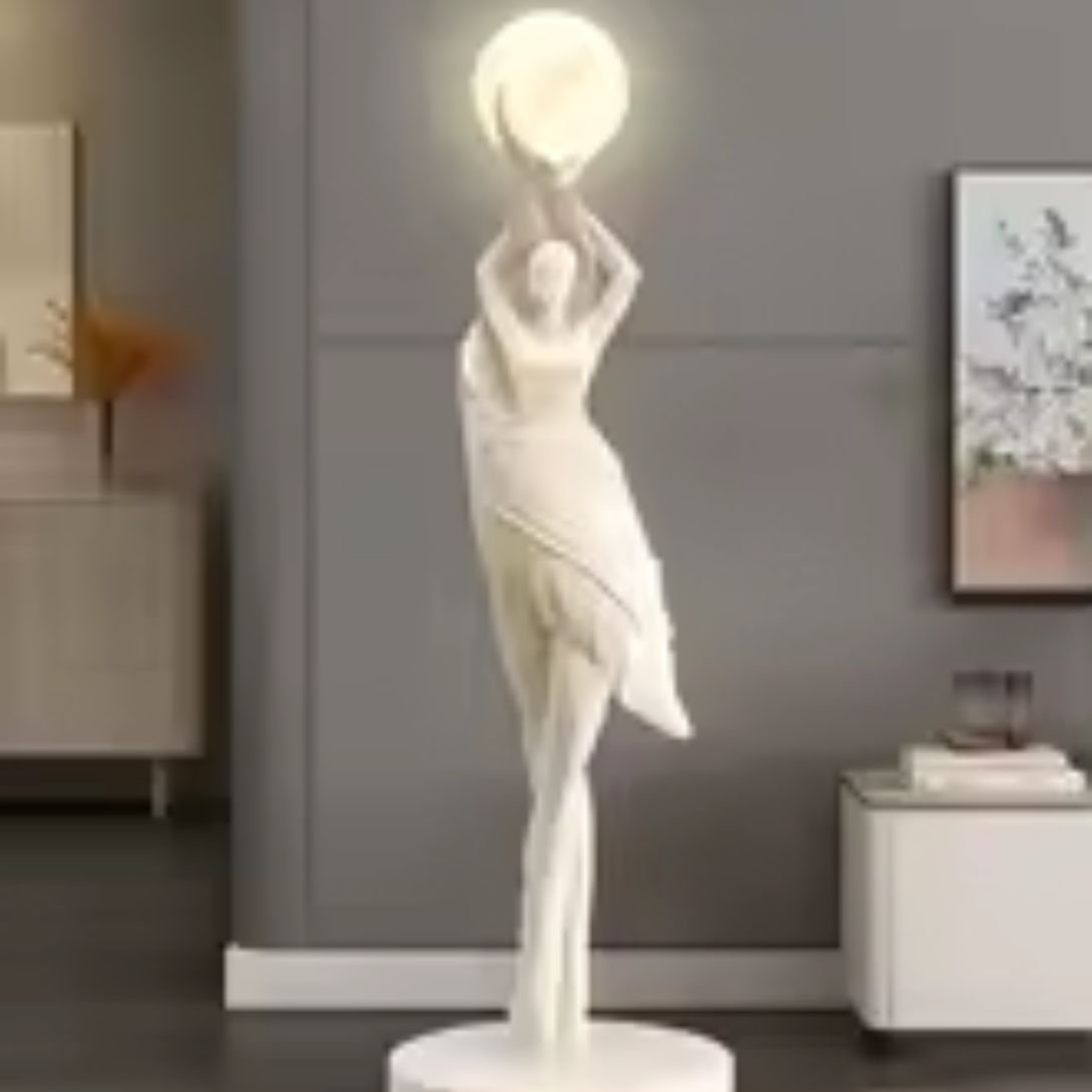 1 MODERN ART FLOOR LAMP HOME DECORATION LIGHTS LIVING ROOM KHAKI