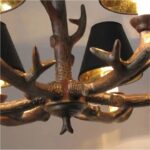 AFRALIA RETRO NORDIC ANTLERS PENDANT LAMP BRUSHED GOLD BLACK