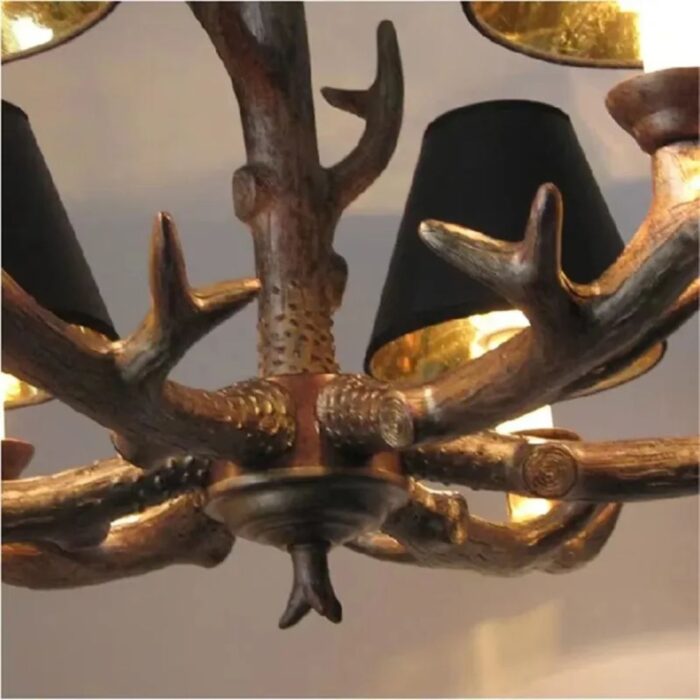 AFRALIA RETRO NORDIC ANTLERS PENDANT LAMP BRUSHED GOLD BLACK